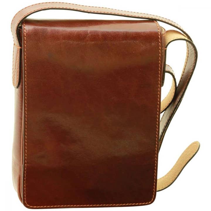 Mala Cowhide Cowhide Cruzada - Castanho por atacado de Old Angler Firenze