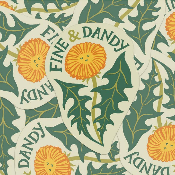 Fine & Dandy – Eco-Friendly Sticker for wholesale by Hayley Wells Illustration