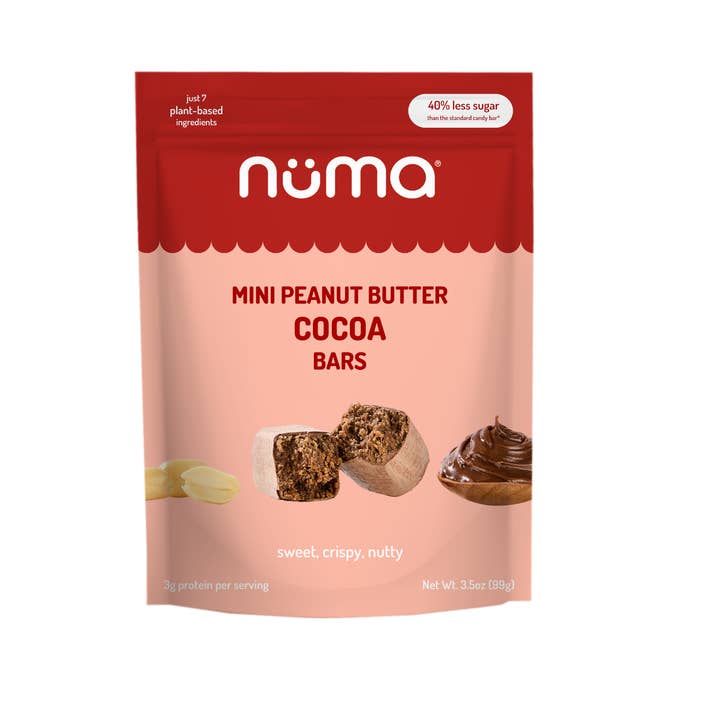 Mini Peanut Butter Cocoa Bars for wholesale by Numa Foods