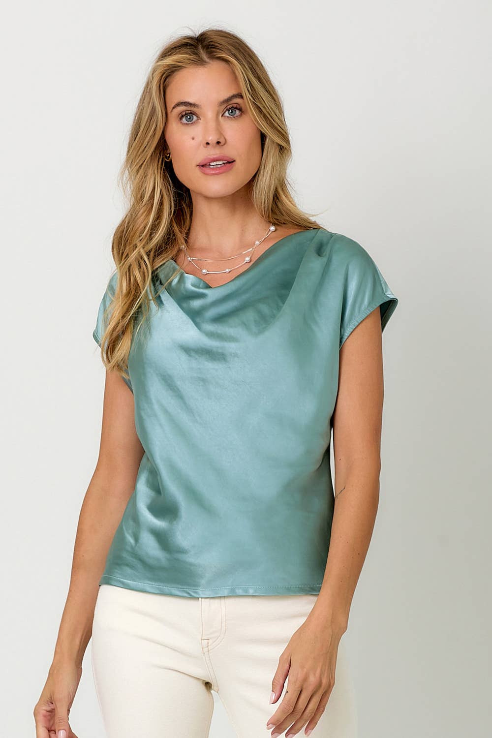 Mystree – wholesale Blus - Dam – 60781 Topp med halsringning i satin1