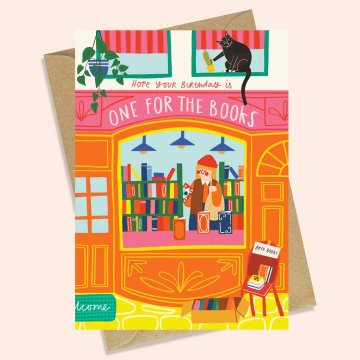 BOOKSHOP - CUTE BIRTHDAY CARD for wholesale by AbiGoLucky