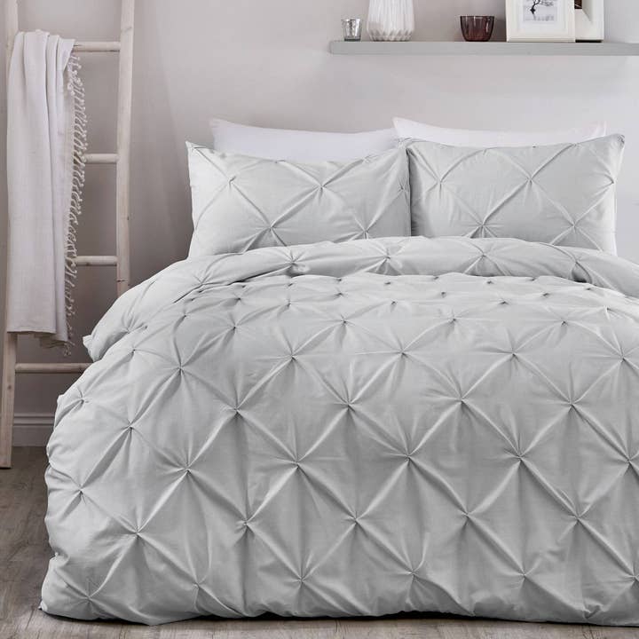 Lara Duvet Cover Set by Serene in Silver for wholesale by UW Home