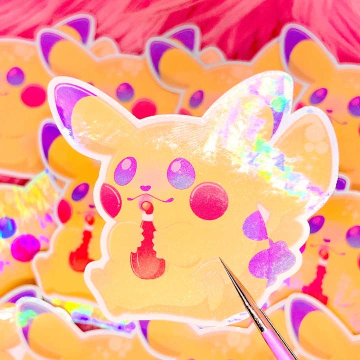 Ketchup Pikachu Pokémon Stickers Fan Art (2,75in / 70mm) voor wholesale door Luminous Senecio