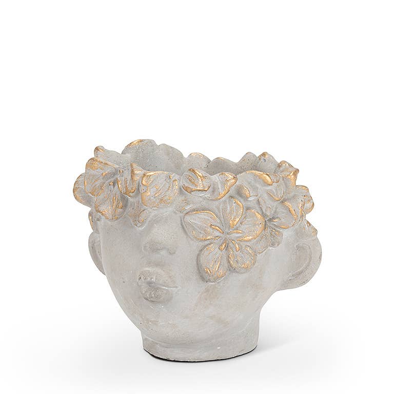 Abbott - Wholesale Plant Pot - Mini Kissing Face Planter with Gold-4" H0