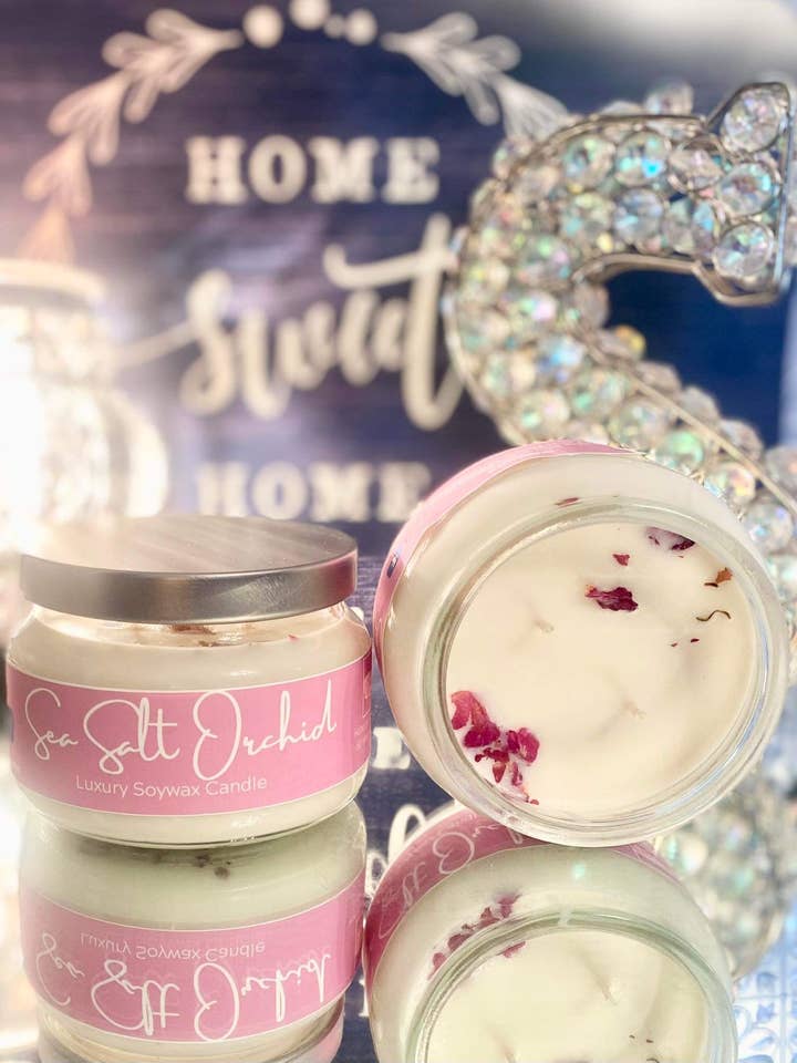 Sea Salt Orchid apothecary candle for wholesale by Sweet Havyn