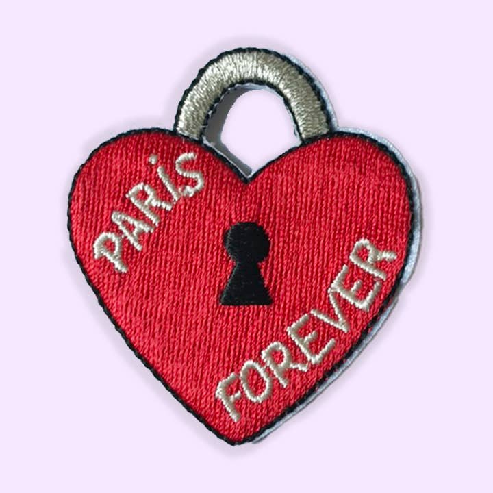 Britney Pompadour - Broderie - Embroidery kit - Wholesale Patch - Cadenas, Paris Forever, Patch thermocollant brodé, écusson 0