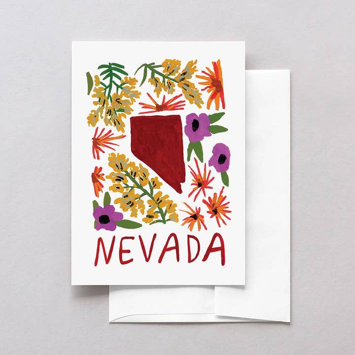 Nevada American Gouache wenskaart voor wholesale door 50 States of Beauty