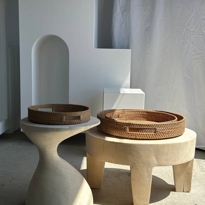 Office Objets - Wholesale Basket - Set of three handcrafted Indonesian wicker baskets in natural rattan (caramel)16