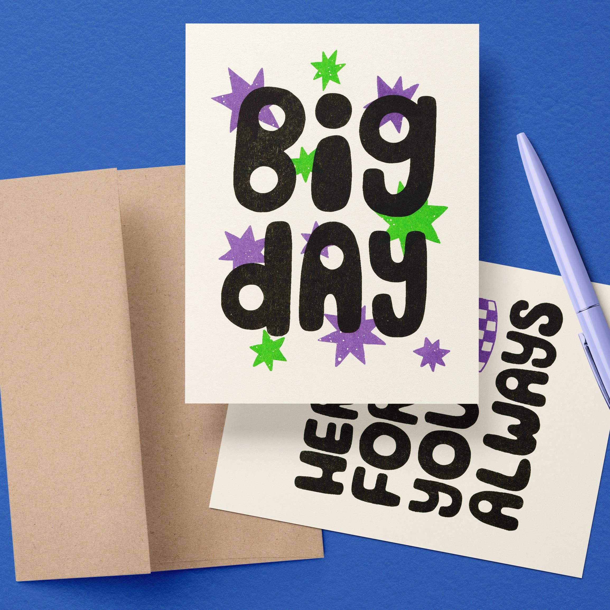 Beetle Ink Co. - Wholesale Congratulations Card - Big Day Risograph Card1