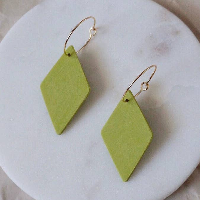Diamond Hoops - Chartreuse voor wholesale door Shape + Form