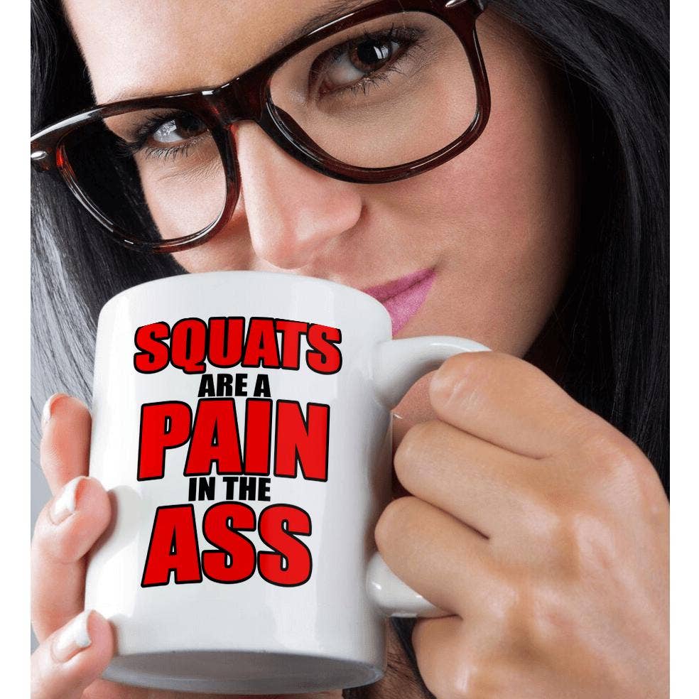 3dRose - Wholesale Coffee Mug - 3dRose, Squats are a pain in the ass, Red, Mug9