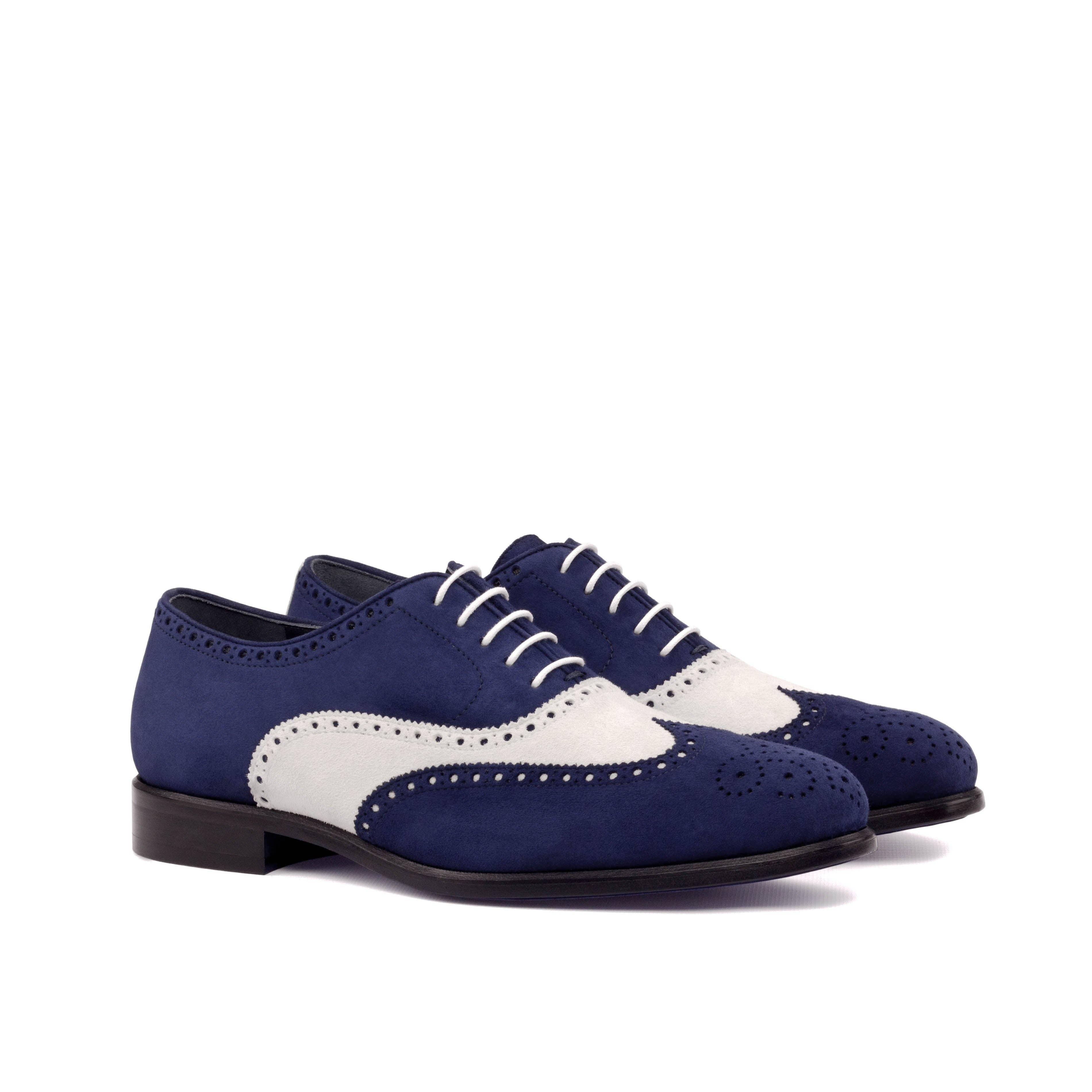 Aeron Men's Italian Suede Full Brogue in Navy / White for wholesale on Faire0