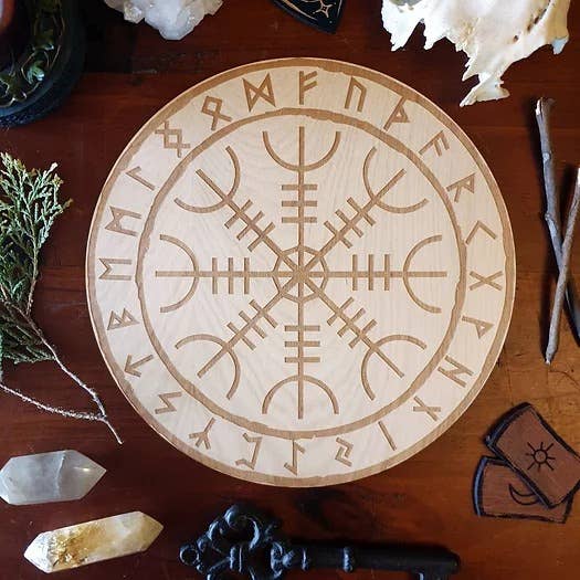Yiska Designs - Wholesale Decorative Tabletop Object - Helm of Awe (Aegishjalmur) Altar Tile2