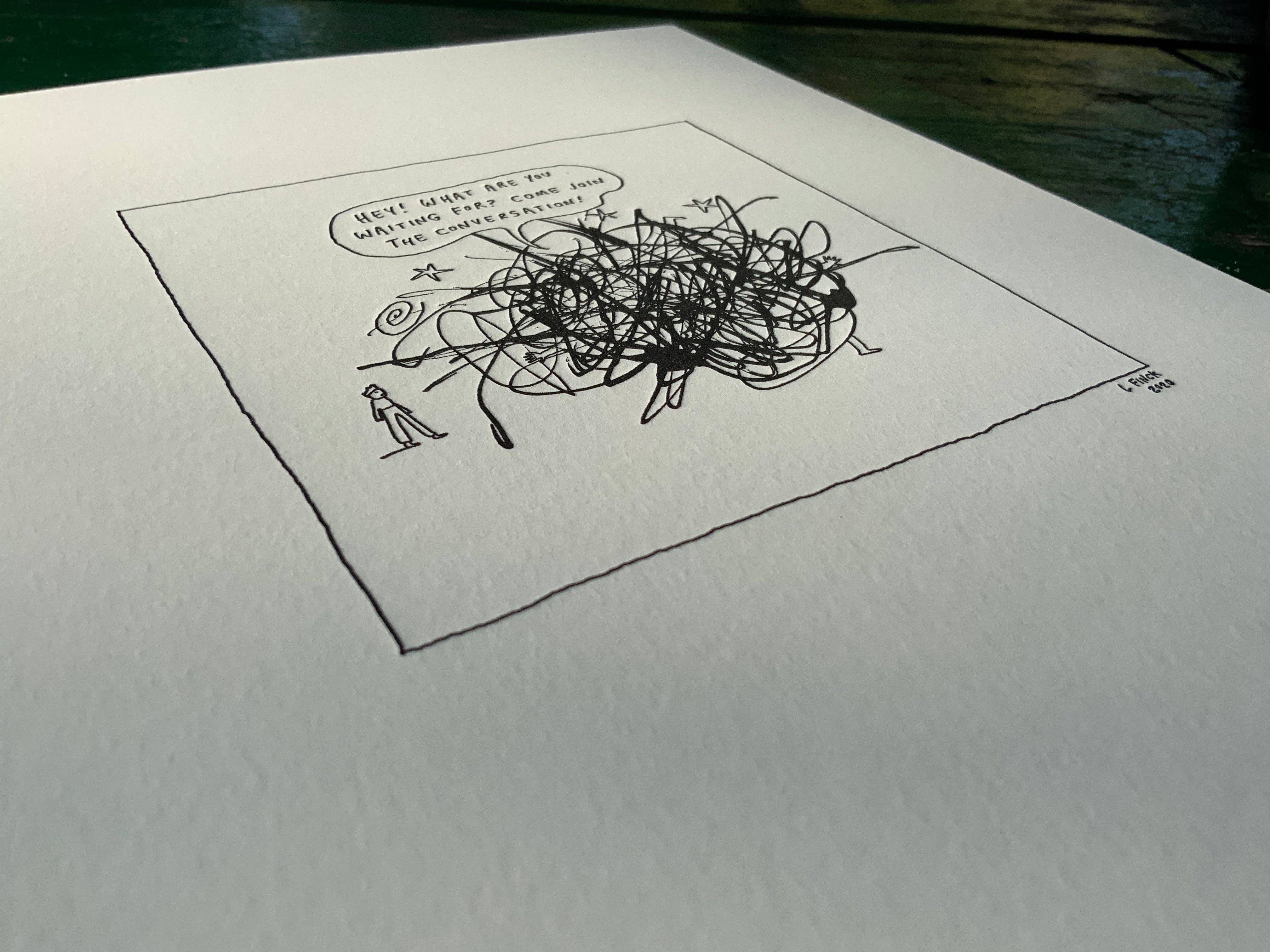 Liana Finck - Wholesale Art Print - Join the conversation letterpress print1