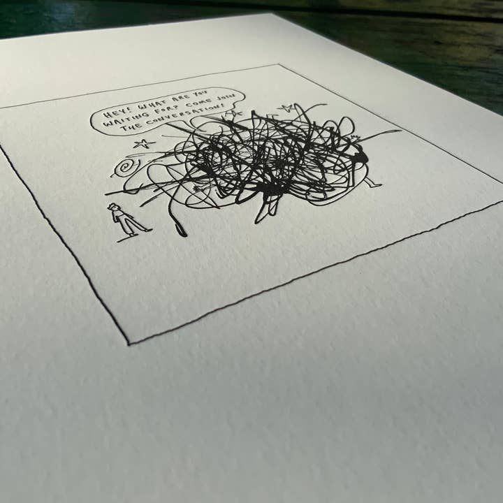Liana Finck - Wholesale Art Print - Join the conversation letterpress print1