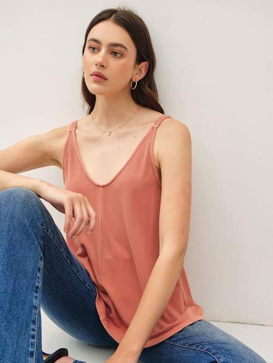 FLOWY V-NECK TANK for wholesale by Be Cool