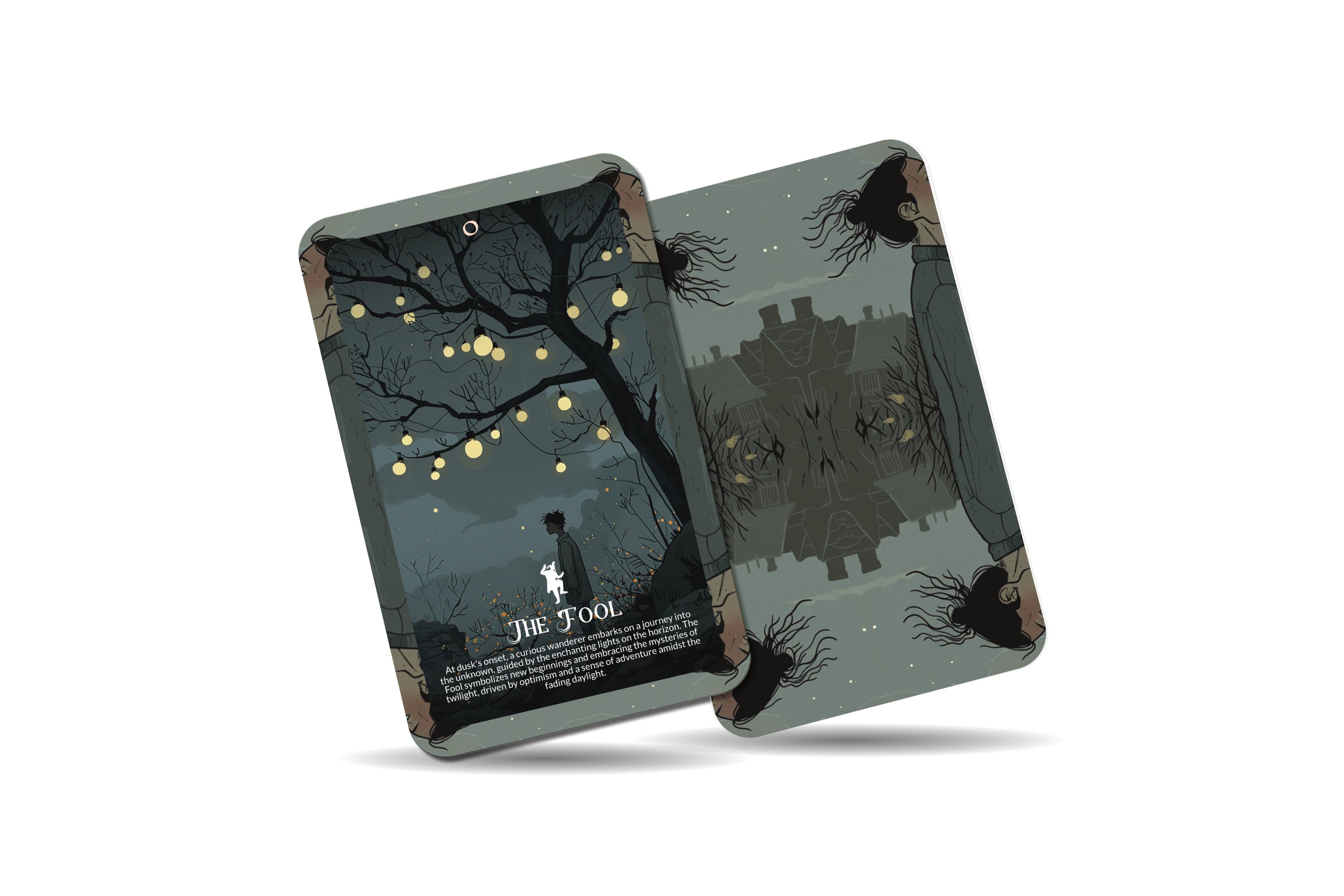 Ibiza Tarot USA – wholesale Tarot cards – The Lights of Dusk Tarot - 22 Major Arcana - A unique spiritual journey - Embracing the transitions and mysteries of twilight and dawn.1