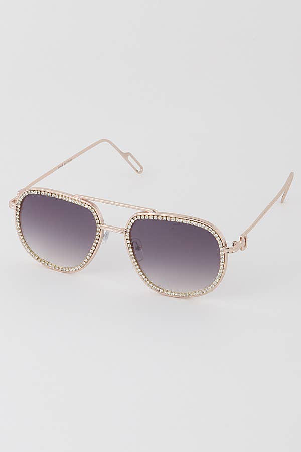 MIX COLOR Jewel Lined Aviator Sunglasses for wholesale on Faire1