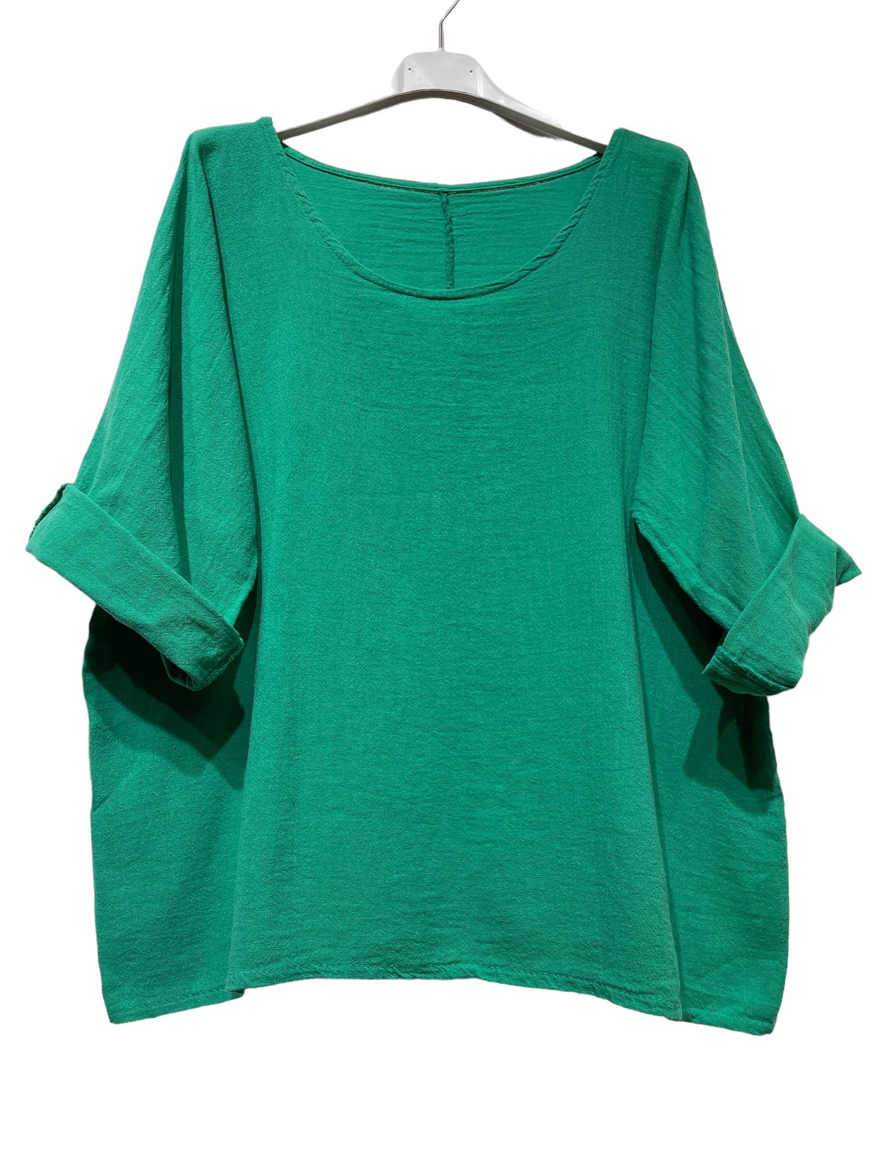 LINEN & COTTON HOUSE – Engroshandel T-shirt – til kvinder – Crop-top i bomuld og hør, bedst sælgende model 10113