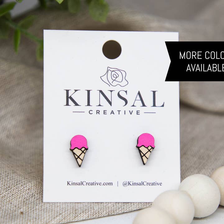 Ice Cream Waffle Cone Wood Stud Earrings and other Purchase wholesale ice cream waffle cone. Free returns & net 60 terms on Faire trending on Faire.