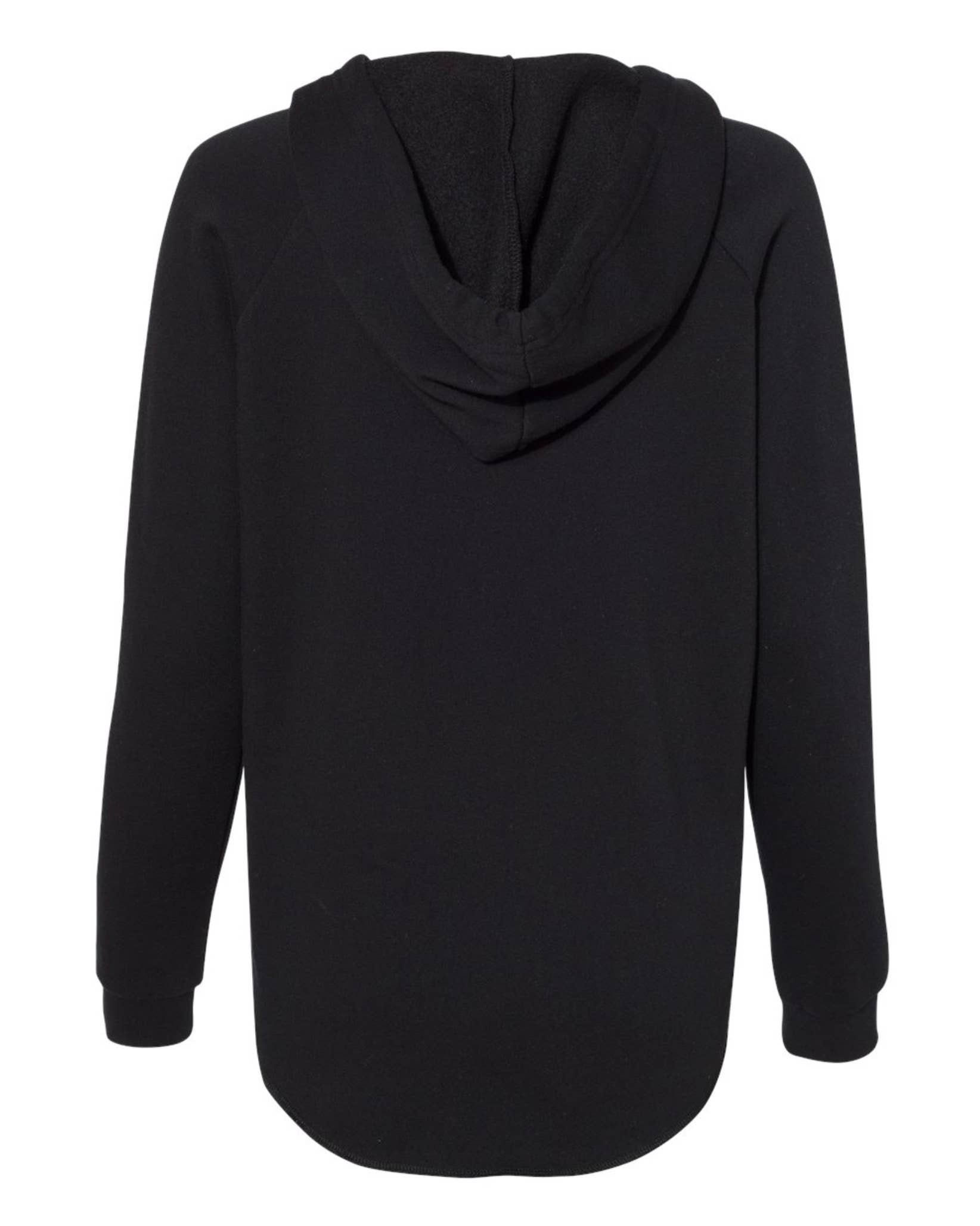 Mad Love Shop - Wholesale Hoodie - Dames - Zwarte fleecetrui met V-inkeping en capuchon voor op het strand met Cat Moon3