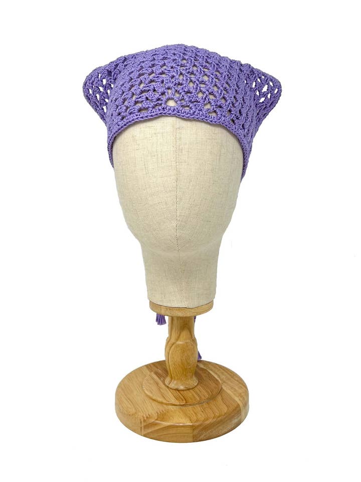 Bandana all'uncinetto lilla for wholesale by Tétè Accessories