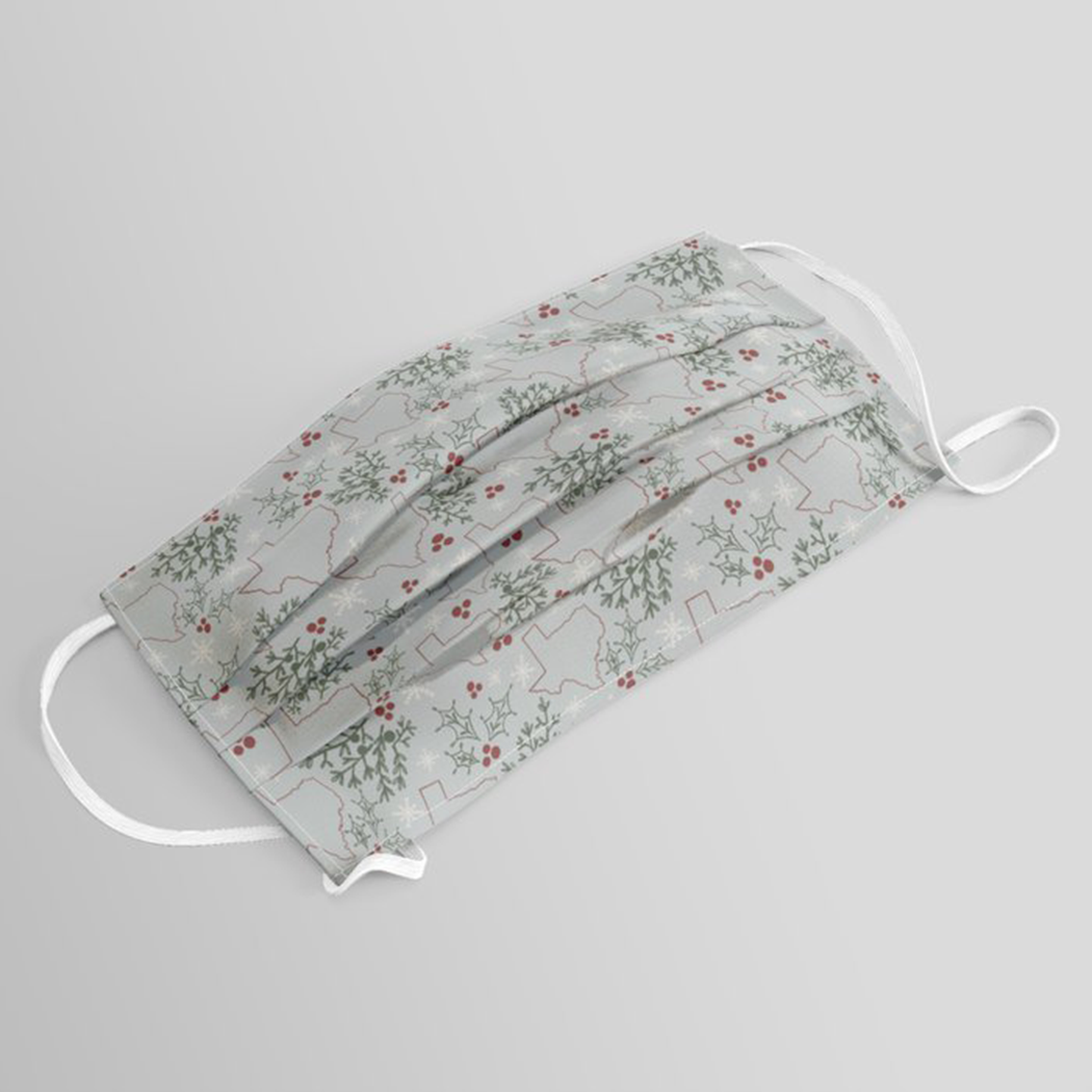 Lauren Ullrich Art - Wholesale Protective Face Mask/Shield - Texas Christmas Face Mask0