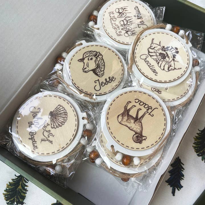 The Stump of Jesse - Wholesale Ornament set - Jesse Tree Handmade Christmas Ornaments I Catholic Gift1