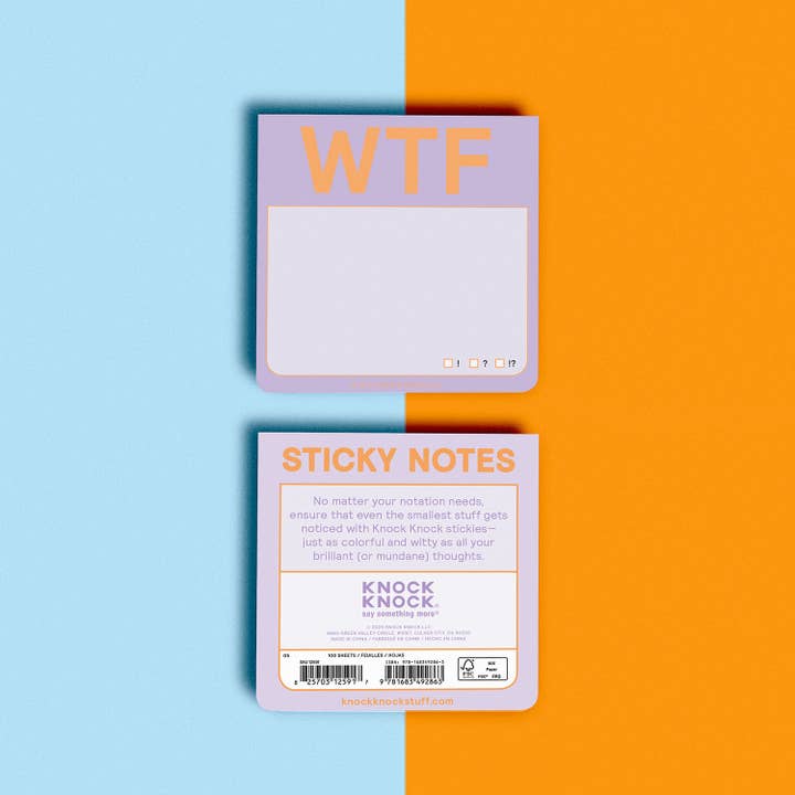 Knock Knock - Wholesale Sticky Notes - WTF Sticky Notes (Pastel Version)