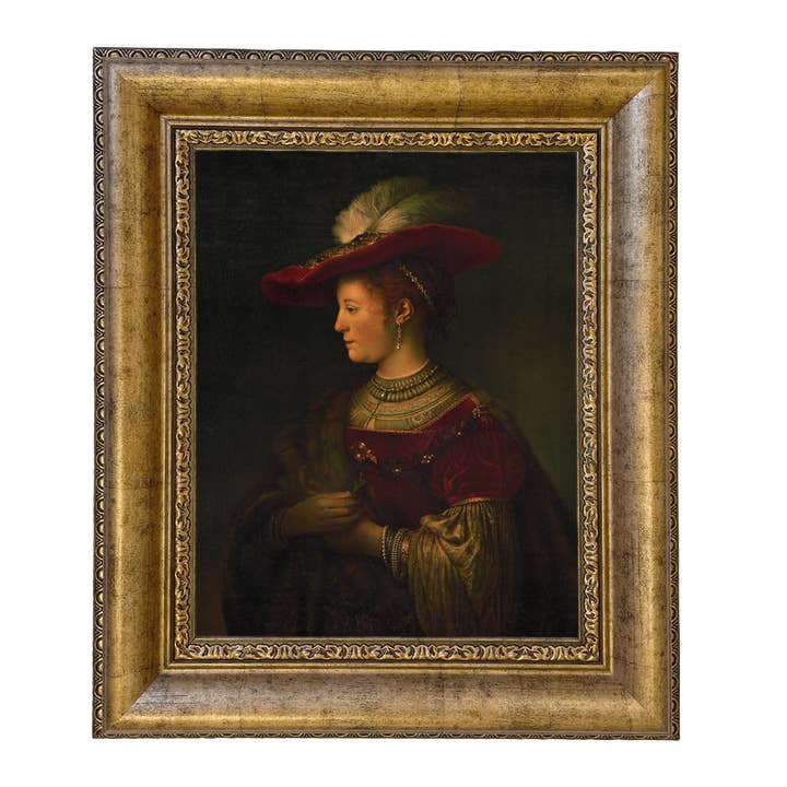 Saskia van Uylenburgh — impression peinte vintage sur toile encadrée pour la vente par Madison Bay Co. - Historical Home Decor Reproductions