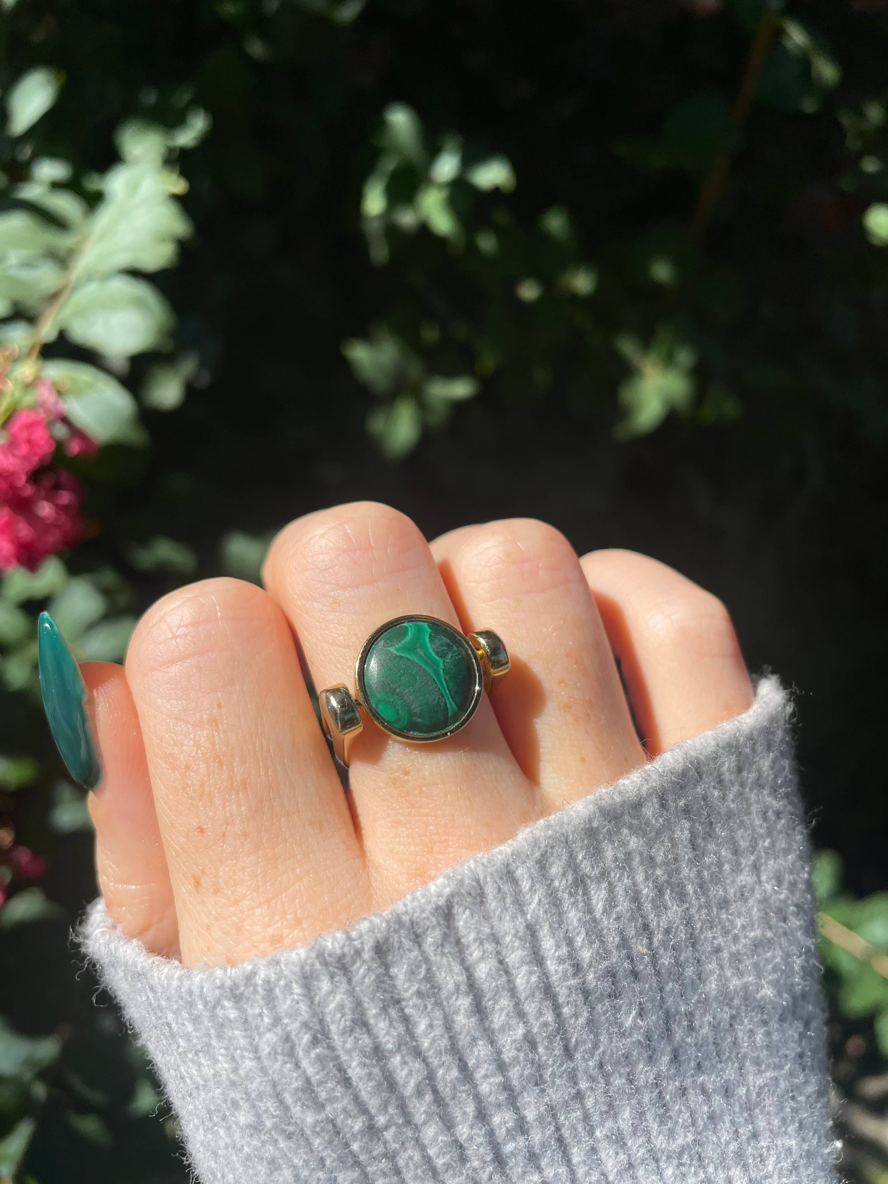 CONQUERing – wholesale Individuell berlock/hänge – Malakit Rund Kristallberlock - Ädelstenssmycke3