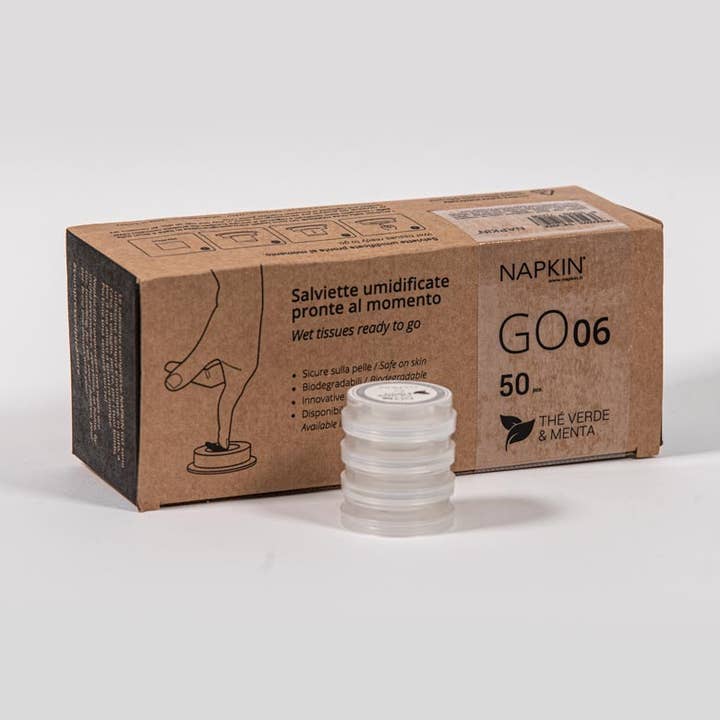 Napkin GO 06 - Groene thee gecomprimeerde servetten voor wholesale door Napkin