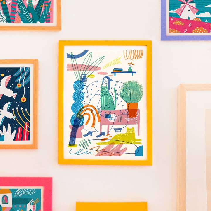 Facetime mit meinen Freunden // Digitaler Druck A4 für den Großhandel von Ana Seixas