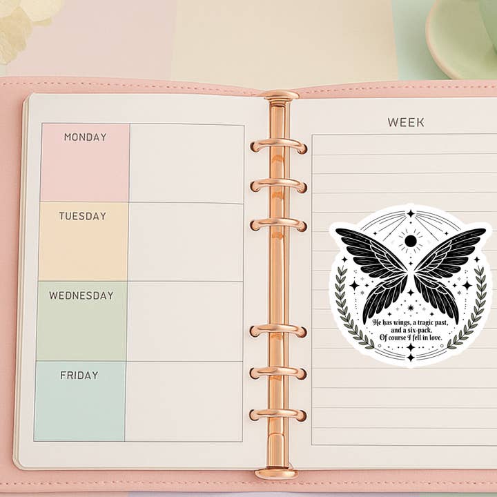 Auburn Row Design - Wholesale Sticker - He Has Wings Romantasy Die Cut Sticker7