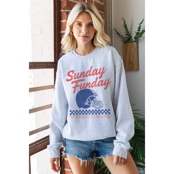 BLUME & CO. - Wholesale Graphic Sweatshirt - Women's - SUNDAY FUNDAY Graphic Sweatshirt