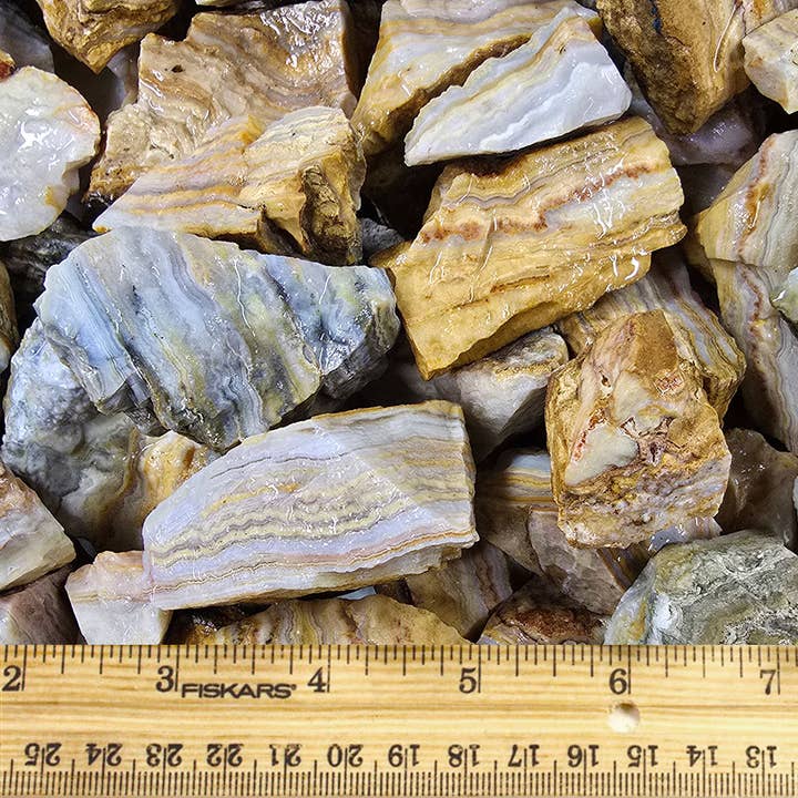 Fantasia Mining - Wholesale Spiritual Stone/Crystal - Yellow Crazy Lace Agate - Indonesia - Raw Stones (1lb)