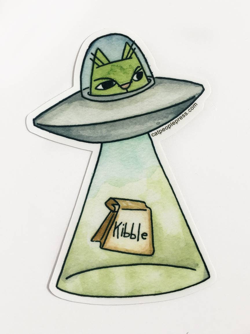 Cat People Press - Wholesale Sticker - Space Alien Cat Sticker 5"0