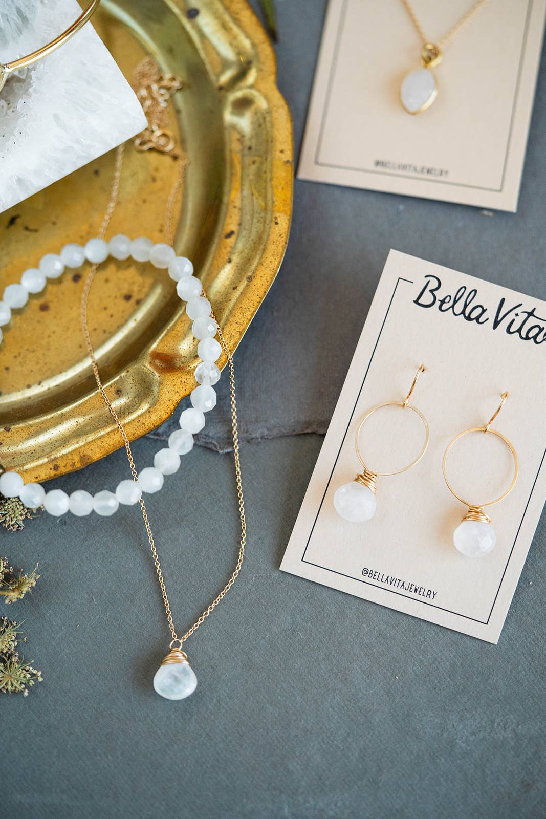 Bella Vita Jewelry - Wholesale Dangle Earrings - Pantone Earrings | Megan Hoop and Natural Stone Earrings37