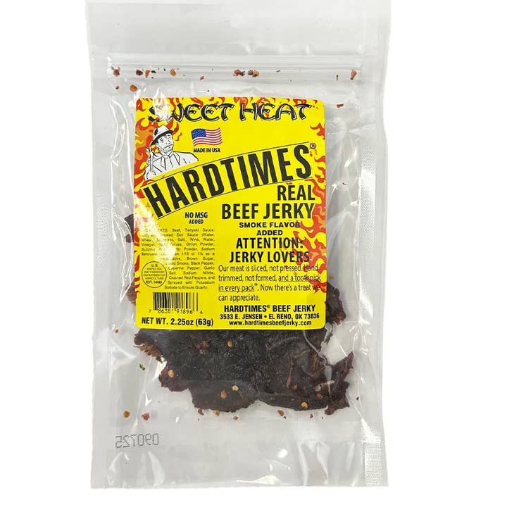 Hard Times Sweet Heat Beef Jerky 2.25 OZ for wholesale by Cow Crack Wholesale