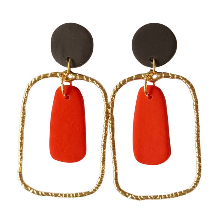 Red and Black Game Day Earrings | Gifts, Team Color Jewelry for wholesale by Sweet Tree