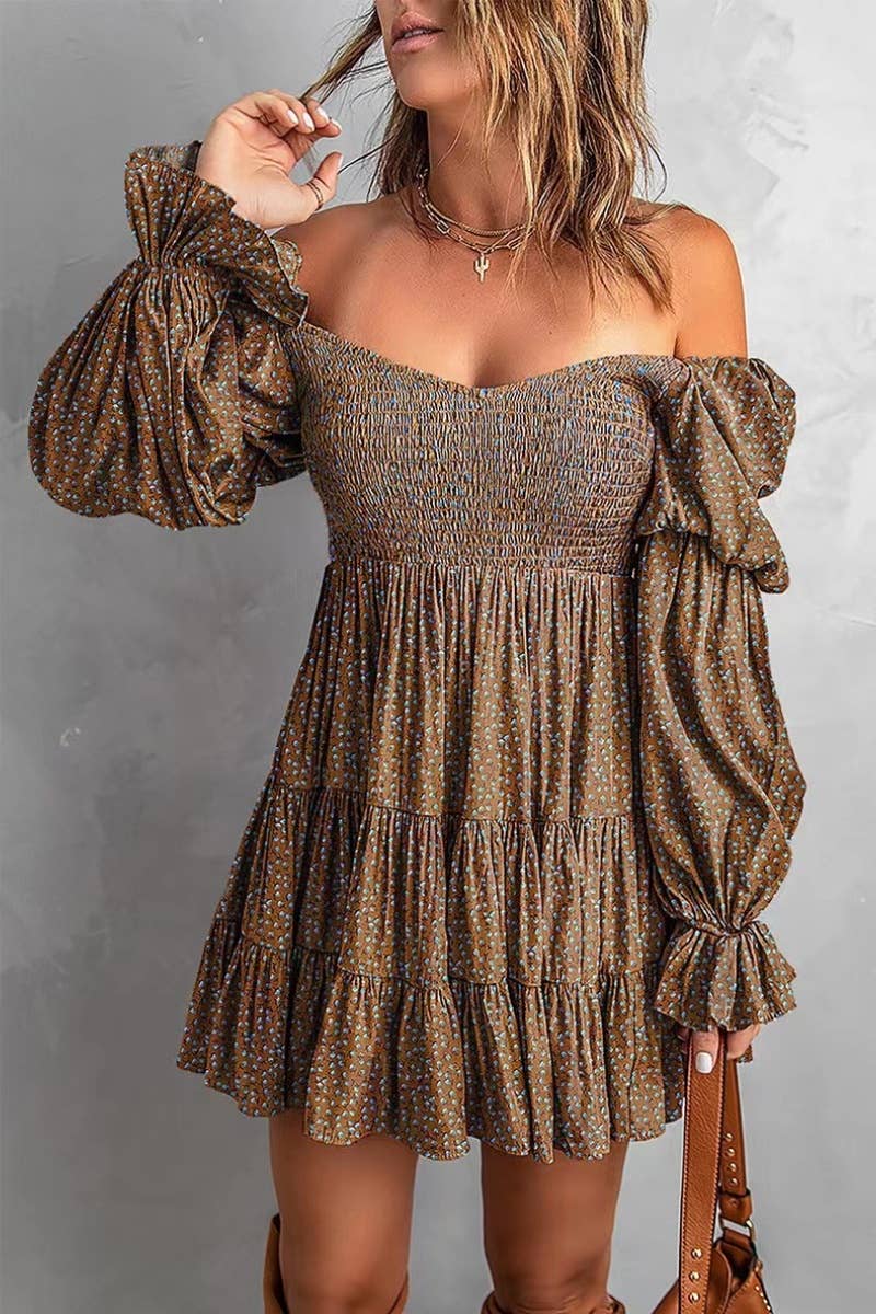 NINEXIS - Wholesale Dress - Women's - CWDSD6417_BOHO DRESSES WITH LONG SLEEVES SHORT STYLES2