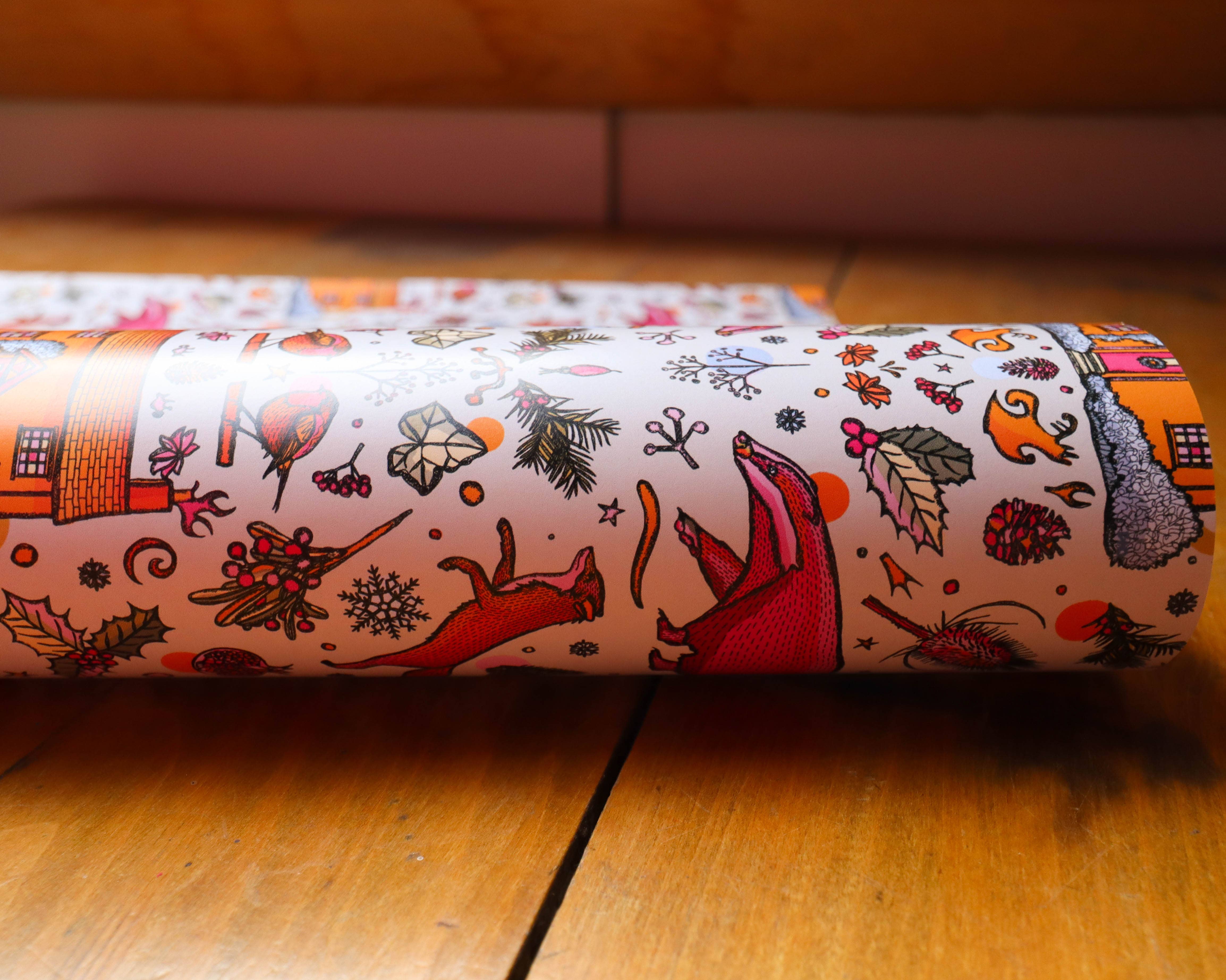 Freya Niamh - Wholesale Flat Wrap - Winter Woodland Christmas Wrapping Paper2