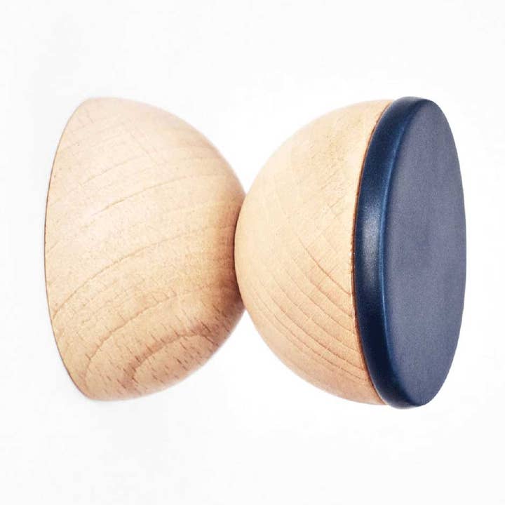 Gancio geometrico in legno e ceramica, colore: blu scuro per la vendita all'ingrosso da parte di 5mm Paper