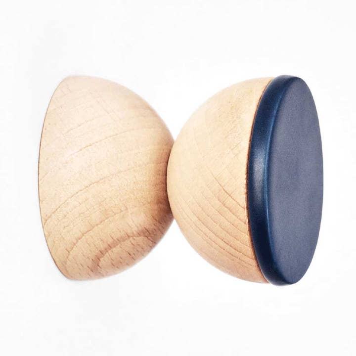 Geometric Wood & Ceramic Hook / Knob - Dark Blue for wholesale by 5mm Paper