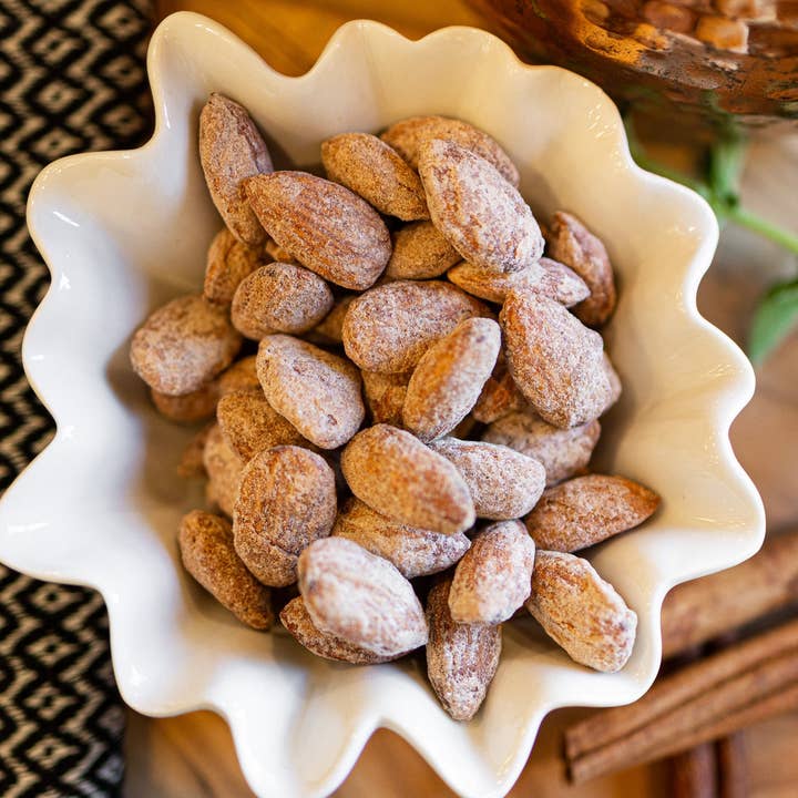 Cinnamon Almonds (8oz) for wholesale by Ellis Bros. Pecans