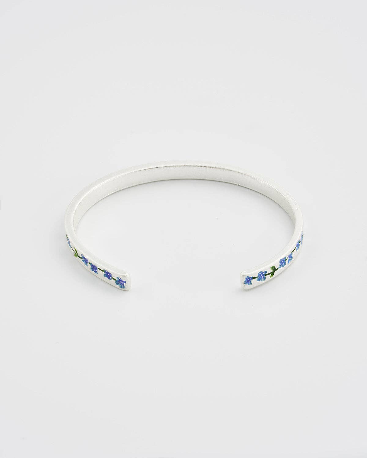 Fable England - Wholesale Cuff Bracelet - Forget Me Not Silver Bangle3