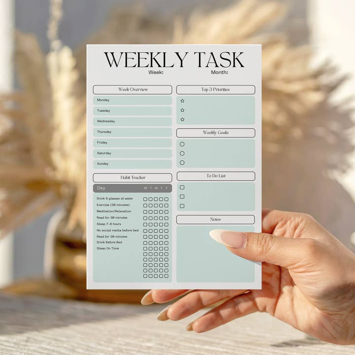 Taccuino delle attività settimanali Mint per la vendita all'ingrosso da parte di Peachi Lane