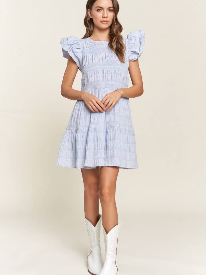 Bluebell Ruffle Smock Dress for wholesale by In The Beginning