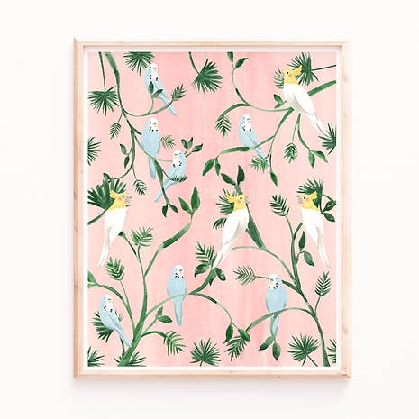 Jungle Birds kunstprint voor wholesale door Sabina Fenn