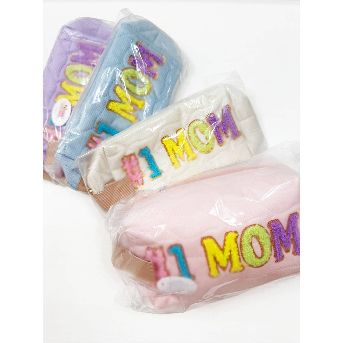 MIX COLOR LOVE MOM Soft Tone Light Weight Cosmetic Bag for wholesale on Faire10